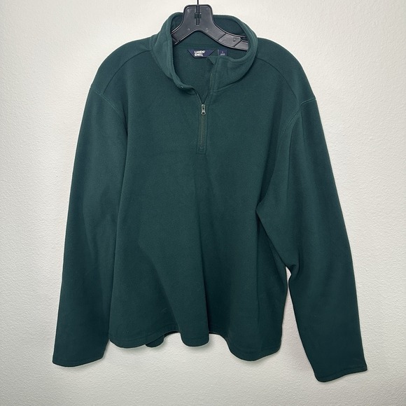 Lands' End Tops - Lands' End Women's Deep Forest Green Fleece Quarter Zip Pull Over Size XL